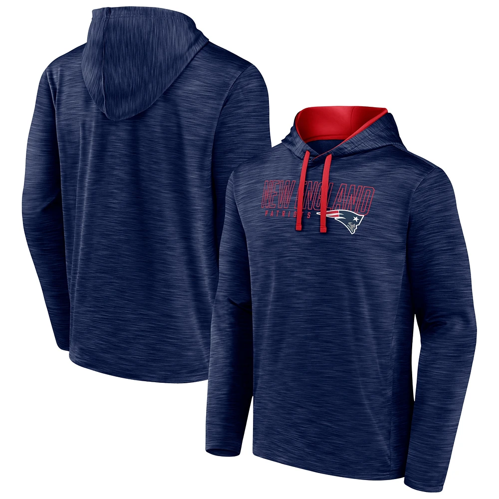 Men's Fanatics Heather Navy New England Patriots Hook and Ladder Pullover Hoodie