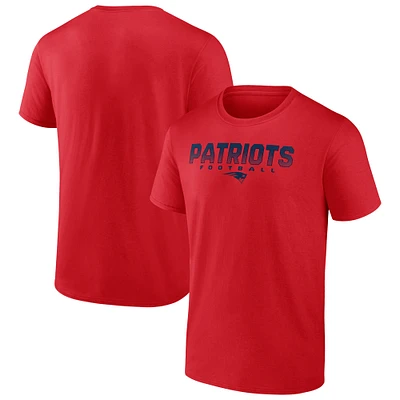 T-shirt de joueur utilitaire Fanatics Heather Red New England Patriots pour hommes