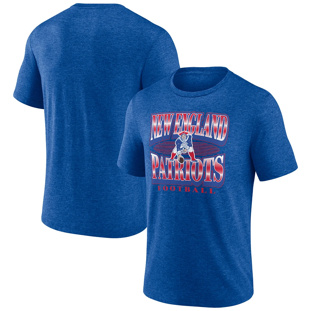 Men's Fanatics Heather Royal New England Patriots Extreme Tackle Tri-Blend T-Shirt