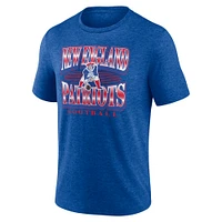 Men's Fanatics Heather Royal New England Patriots Extreme Tackle Tri-Blend T-Shirt