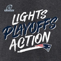 Men's Fanatics Heathered Charcoal New England Patriots 2021 NFL Playoffs Bound Lights Action T-Shirt