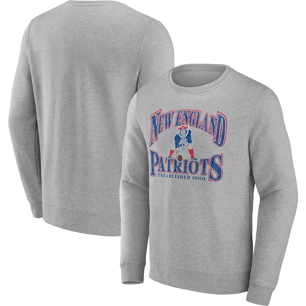 Sweat-shirt de jouabilité Fanatics Heathered Charcoal New England Patriots pour hommes