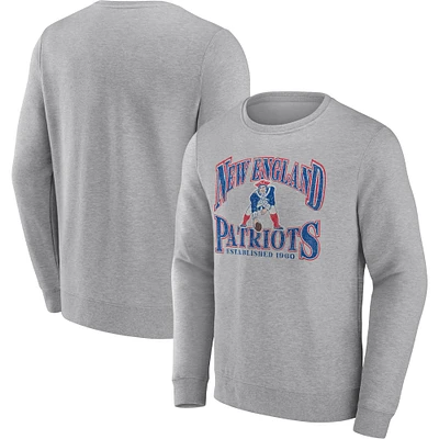 Men's Fanatics Heathered Charcoal New England Patriots Playability Pullover Sweatshirt