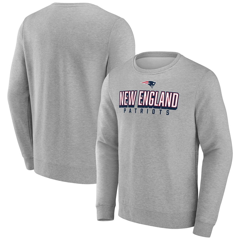 Sweat-shirt à capuche gris chiné Fanatics pour homme des New England Patriots