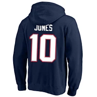 Men's Fanatics Mac Jones Navy New England Patriots Big & Tall Fleece Name Number Pullover Hoodie