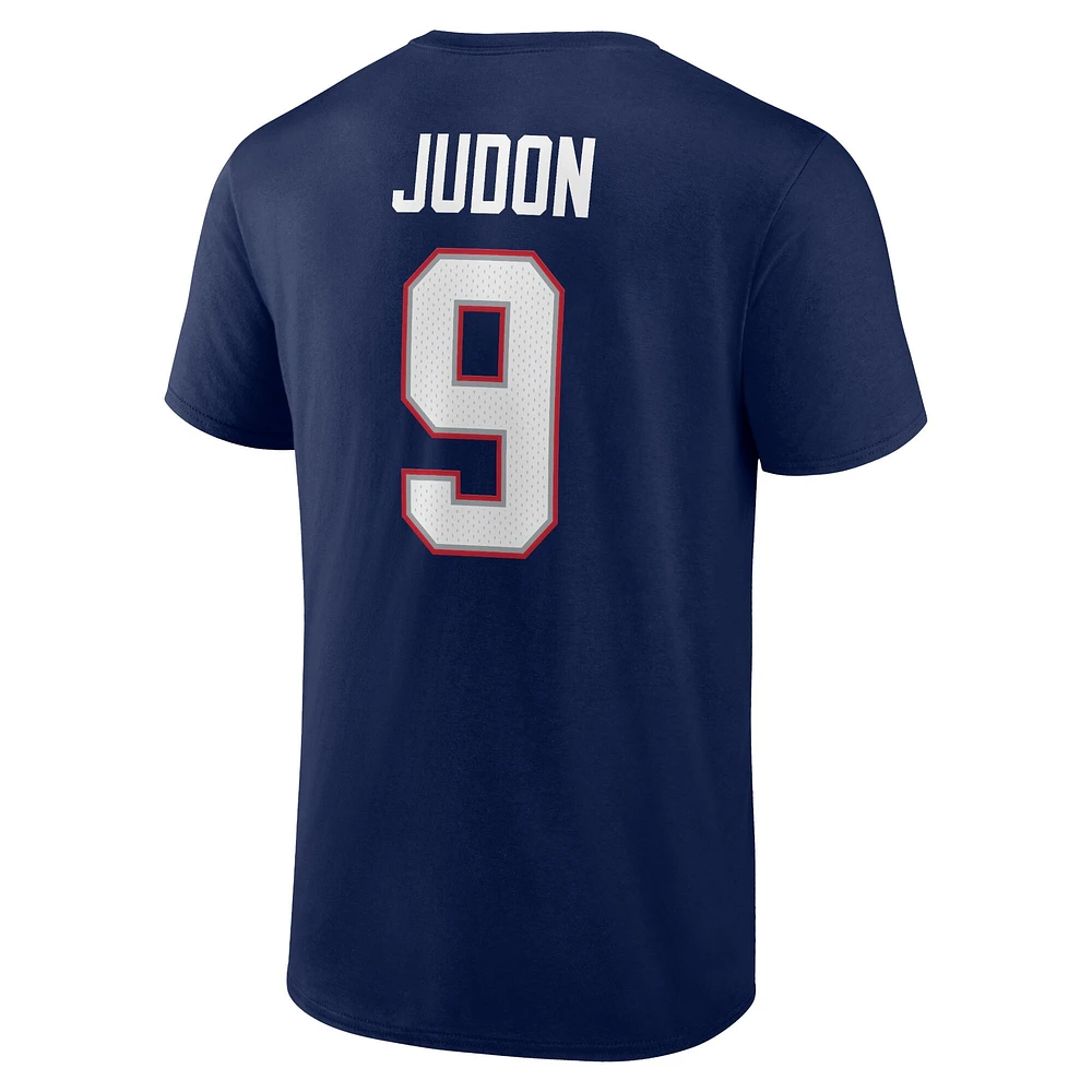 Fanatics pour hommes Matthew Judon Navy New England Patriots Player Icon Nom et numéro - T-shirt