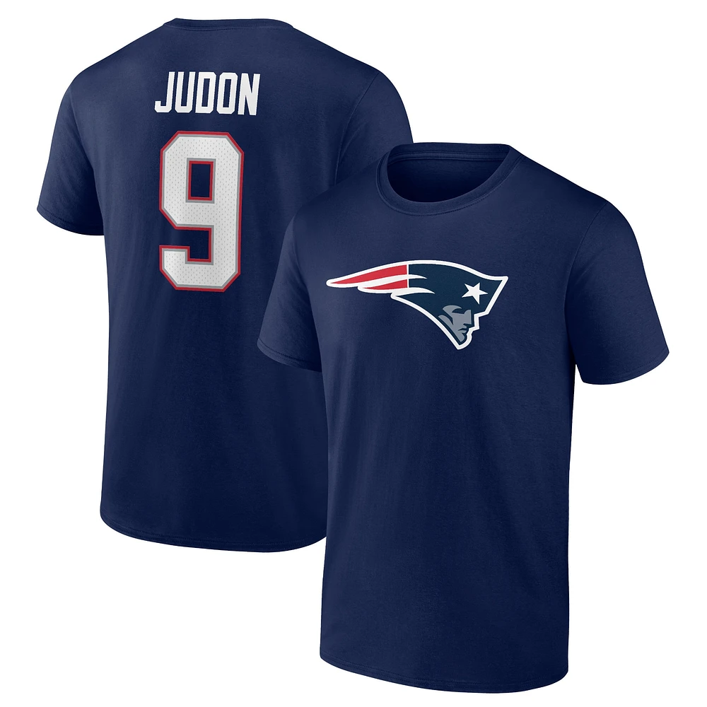 Fanatics pour hommes Matthew Judon Navy New England Patriots Player Icon Nom et numéro - T-shirt