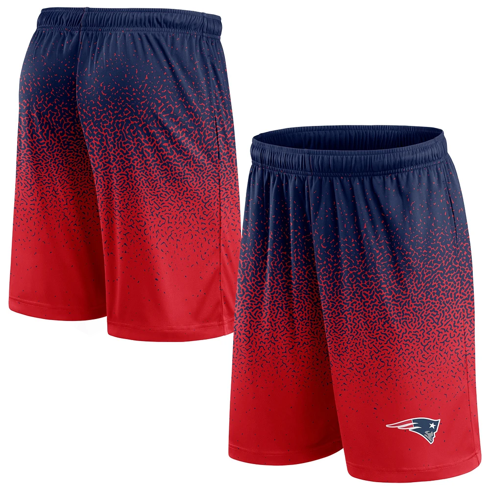 Short ombré Fanatics bleu marine/rouge pour hommes des New England Patriots