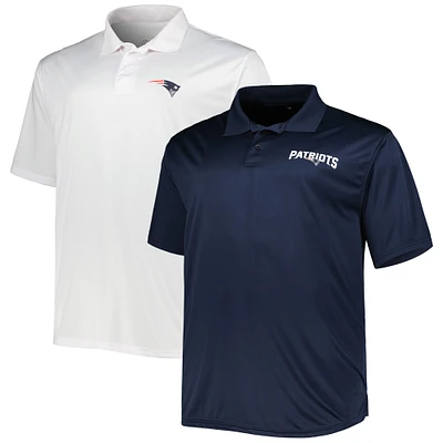 Ensemble de deux polos unis Fanatics bleu marine/blanc des New England Patriots pour hommes