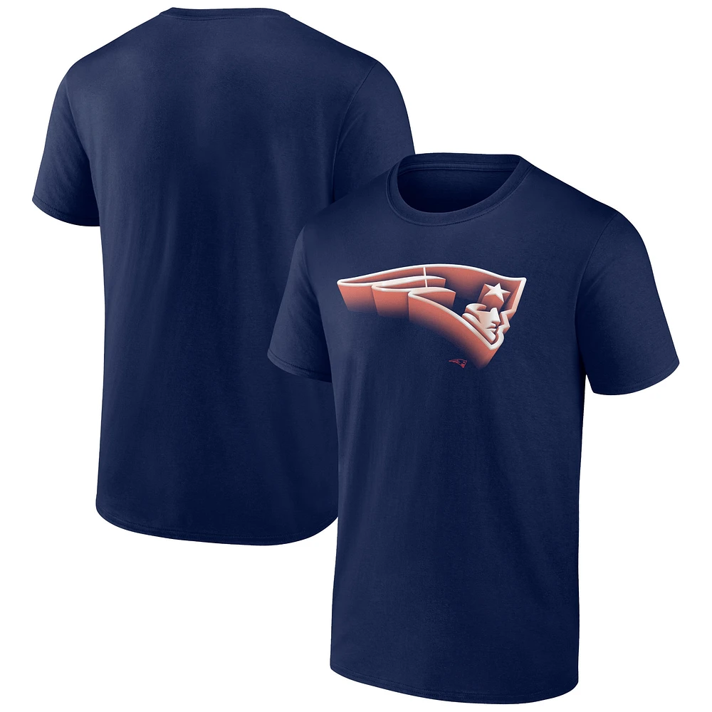 T-shirt Fanatics Navy New England Patriots Chrome Dimension pour hommes