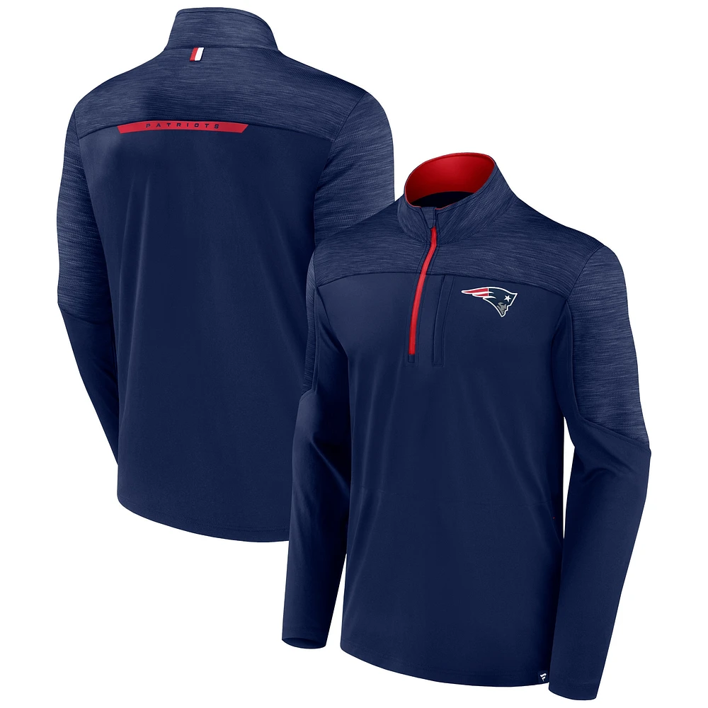 Men's Fanatics Navy New England Patriots Defender Half-Zip Top