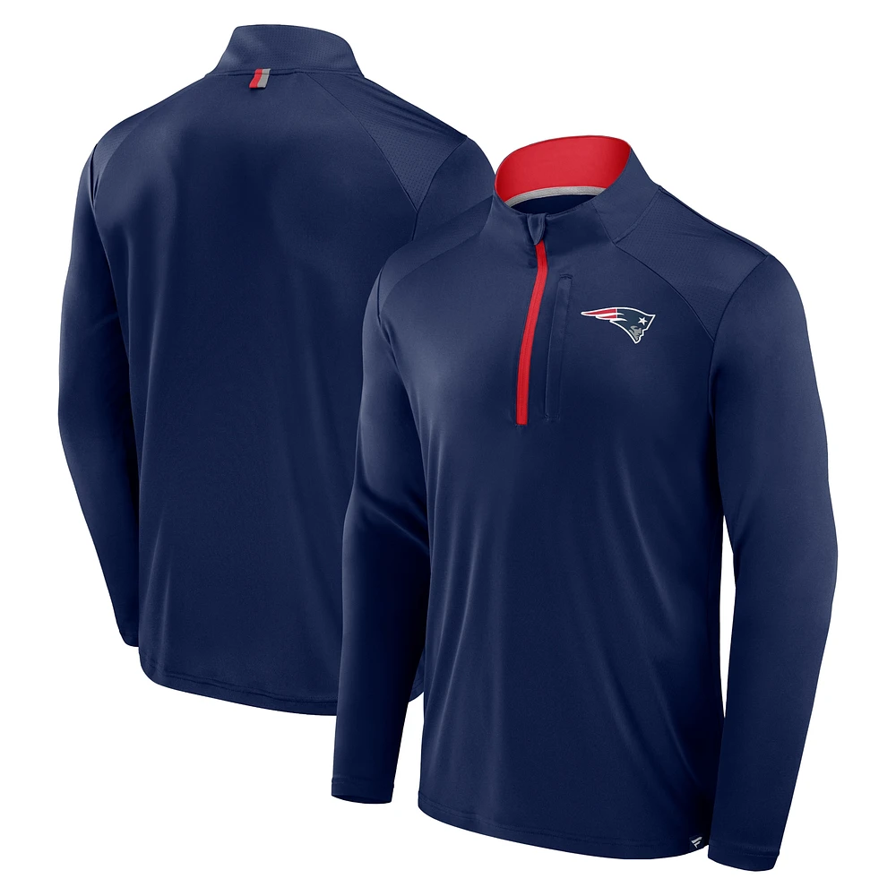 Men's Fanatics Navy New England Patriots Defender Long Sleeve Quarter-Zip Jacket