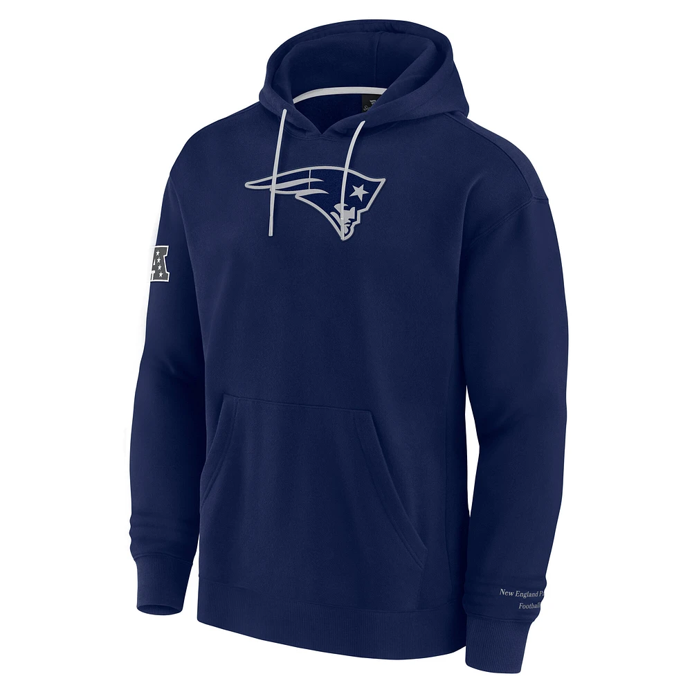 Men's Fanatics Navy New England Patriots Elements Pace Fleece Pullover Hoodie