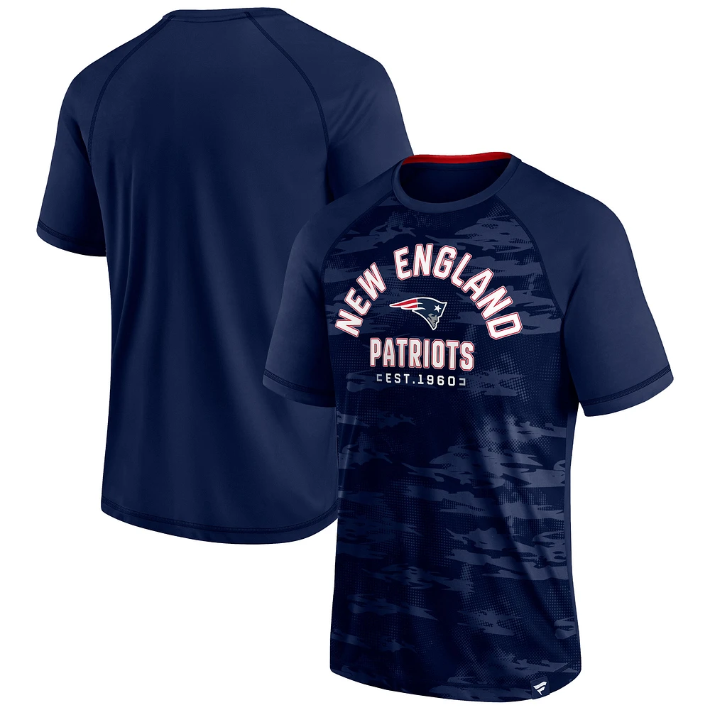 T-shirt raglan Fanatics Navy New England Patriots Hail Mary Defender pour hommes