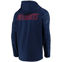 Men's Fanatics Navy New England Patriots Iconic Embossed Defender Full-Zip Hoodie