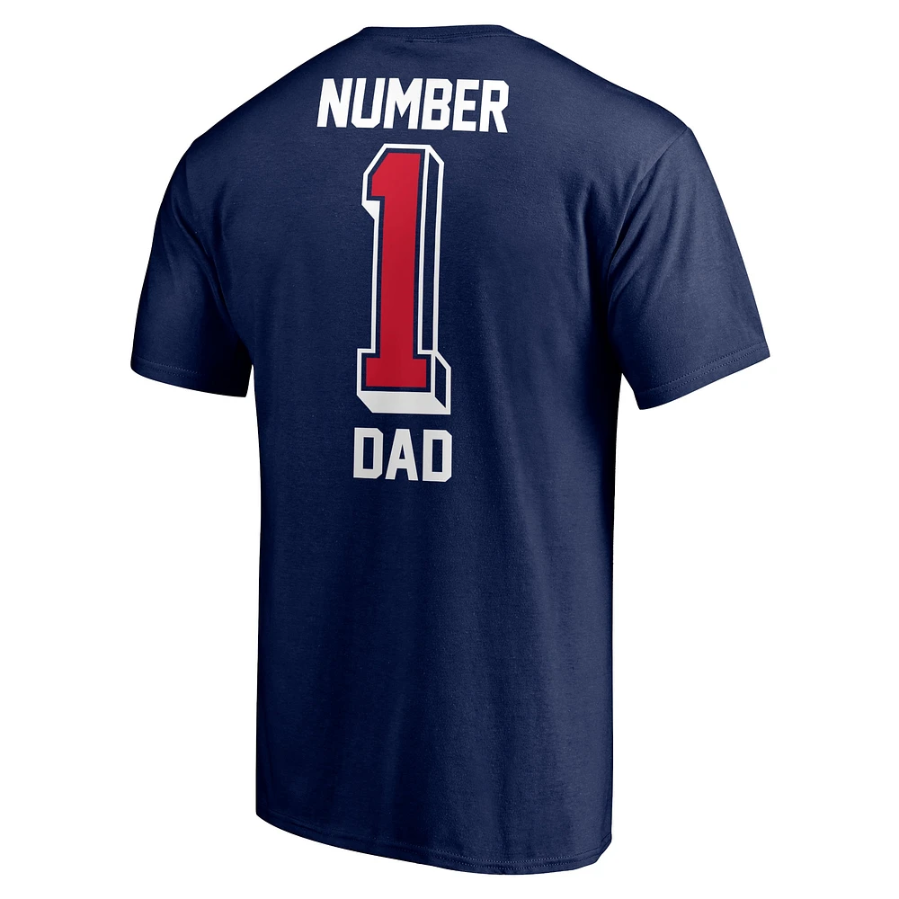 Men's Fanatics Navy New England Patriots #1 Dad Logo T-Shirt