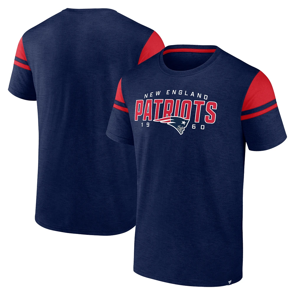 T-shirt bleu marine Fanatics New England Patriots Old School Play Slub pour hommes