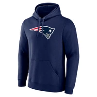 Sweat à capuche en polaire avec logo principal des New England Patriots pour hommes Fanatics Navy