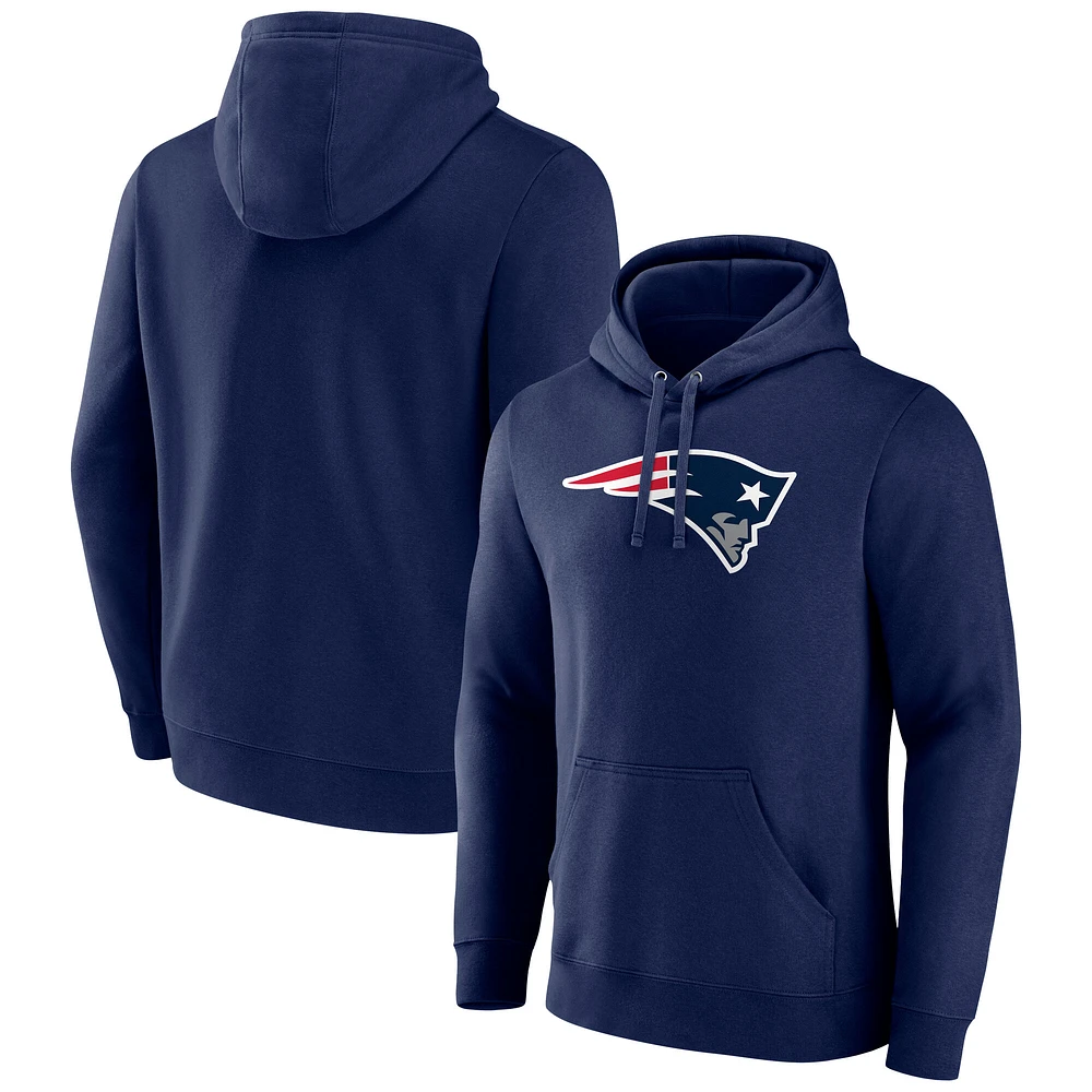 Sweat à capuche en polaire avec logo principal des New England Patriots pour hommes Fanatics Navy