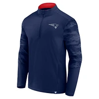 Veste à quart de zip Fanatics Navy New England Patriots Ringer pour hommes