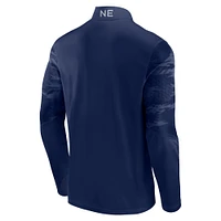 Veste à quart de zip Fanatics Navy New England Patriots Ringer pour hommes