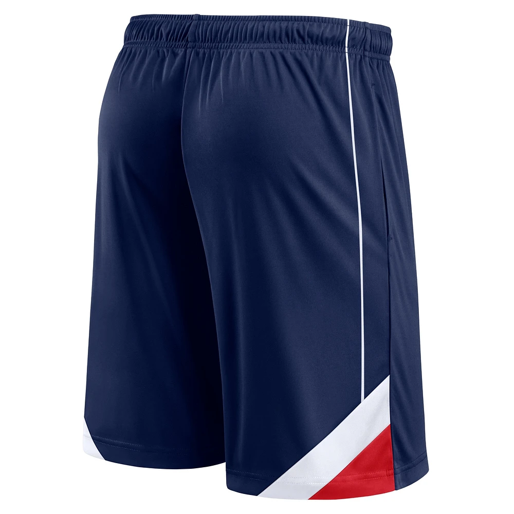 Short Slice Fanatics bleu marine New England Patriots pour hommes