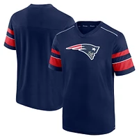 T-shirt à col en V texturé Fanatics Navy New England Patriots pour hommes