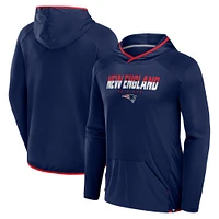 Men's Fanatics Navy New England Patriots Transitional Defender Hoodie Long Sleeve T-Shirt