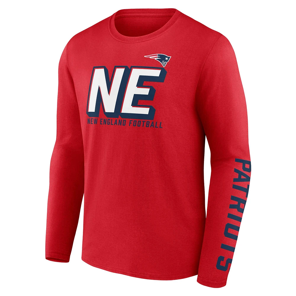 Ensemble de deux t-shirts Fanatics pour hommes, rouge/bleu marine, New England Patriots