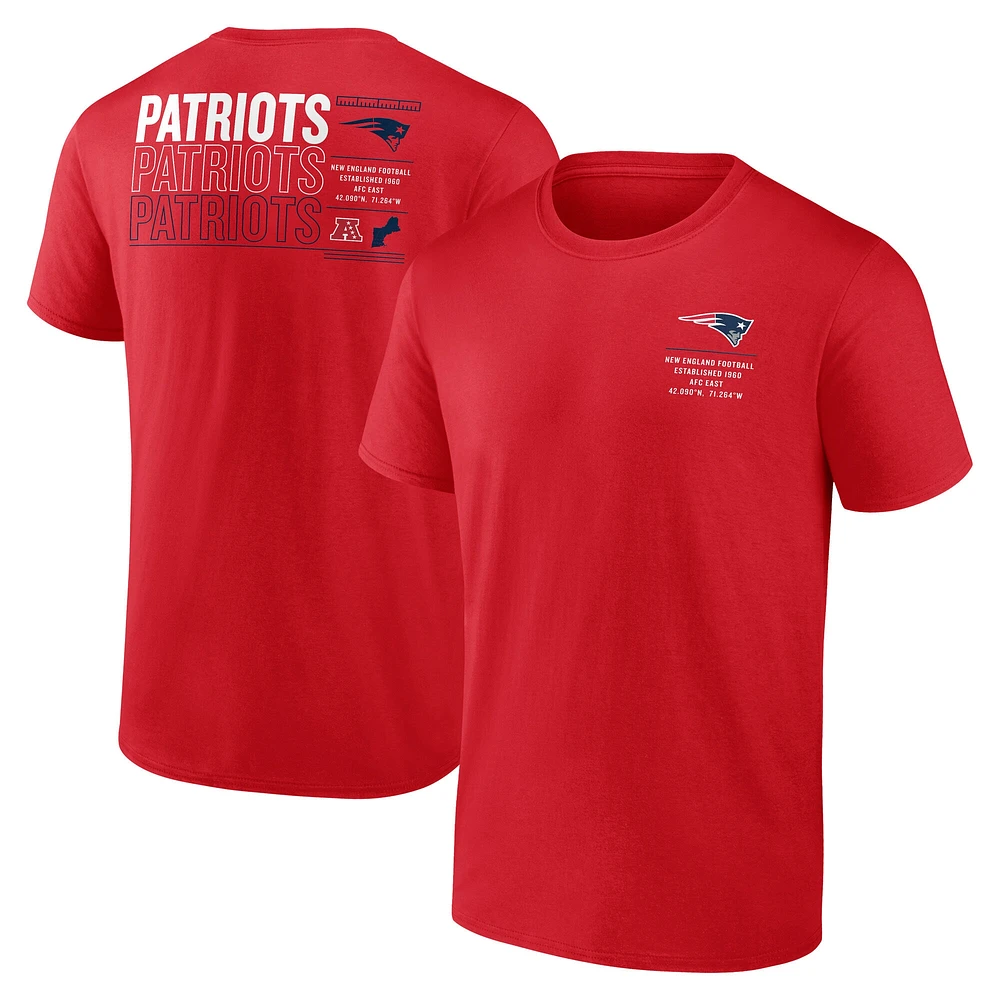 T-shirt Fanatics Red New England Patriots Repeat Stats pour homme