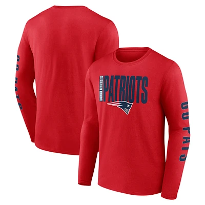 T-shirt à manches longues Fanatics Red New England Patriots Vision pour hommes