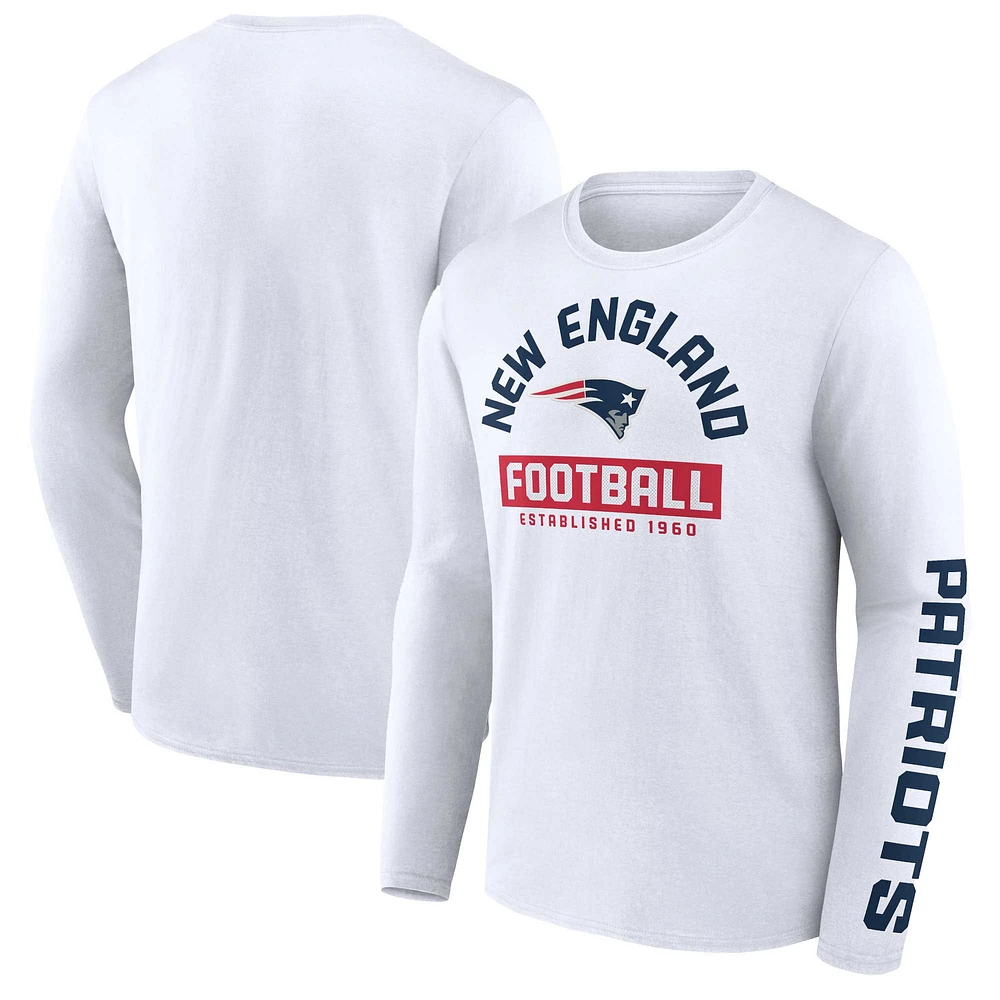 Men's Fanatics White New England Patriots Long Sleeve T-Shirt