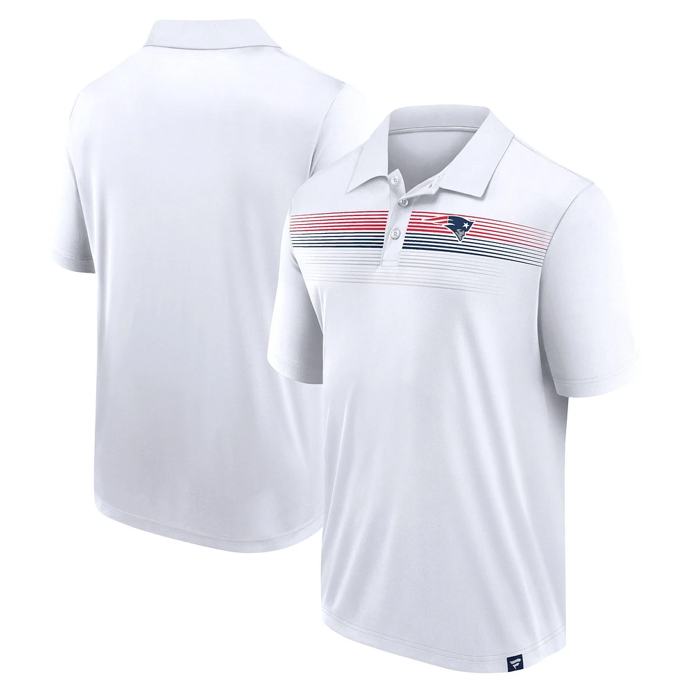 Polo blanc Interlock Victory For Us des New England Patriots Fanatics pour hommes