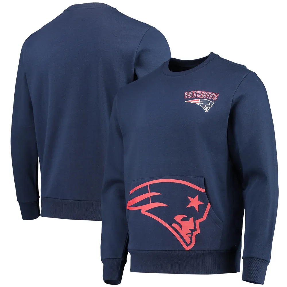 FOCO Navy New England Patriots Pocket Pullover Sweater Homme