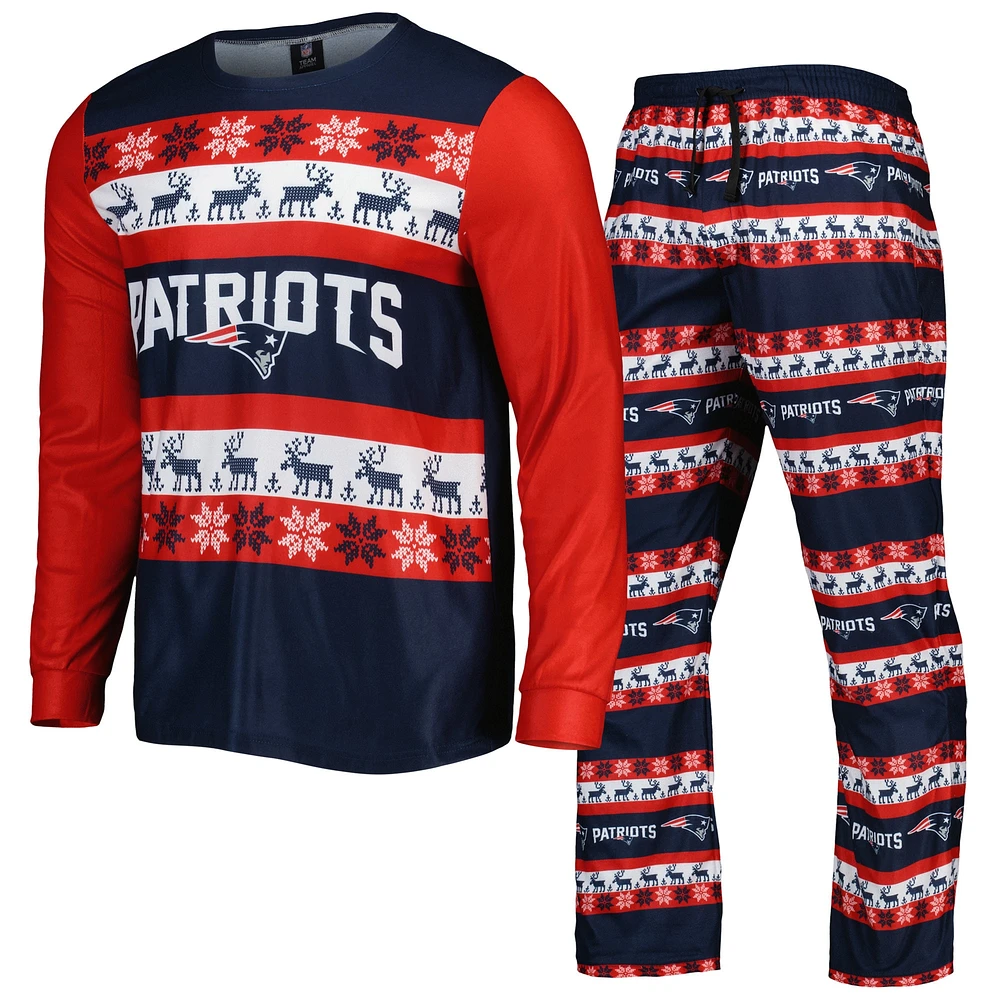 Pyjama FOCO Navy New England Patriots Team Ugly pour homme