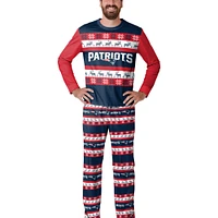 Ensemble de pyjama FOCO Navy New England Patriots Wordmark Ugly pour homme