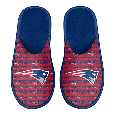 Pantoufles à glissière avec logo Scuff FOCO New England Patriots pour hommes