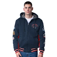 Veste à capuche zippée commémorative G-III Extreme Navy New England Patriots No Huddle pour homme