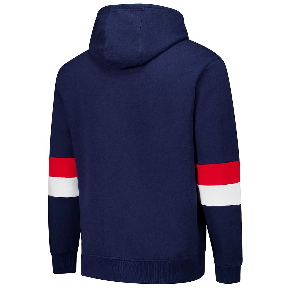 Men's G-III Sports by Carl Banks Navy/Red New England Patriots Adaptive Faceoff Pullover Hoodie