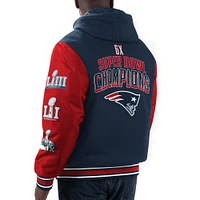 Sweat à capuche entièrement zippé G-III Sports by Carl Banks pour hommes, bleu marine/rouge, New England Patriots Player Option