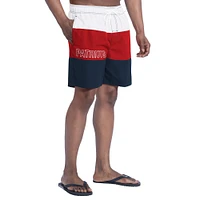 Short de bain G-III Sports by Carl Banks bleu marine/rouge pour homme New England Patriots Sunrise Volley