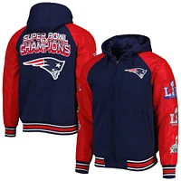 Veste universitaire à capuche raglan entièrement zippée pour homme G-III Sports by Carl Banks bleu marine New England Patriots Defender