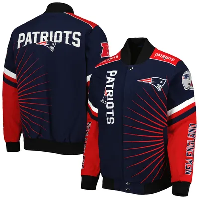 Men's New England Patriots Tommy Hilfiger Navy Elliot Varsity Full-Snap  Jacket