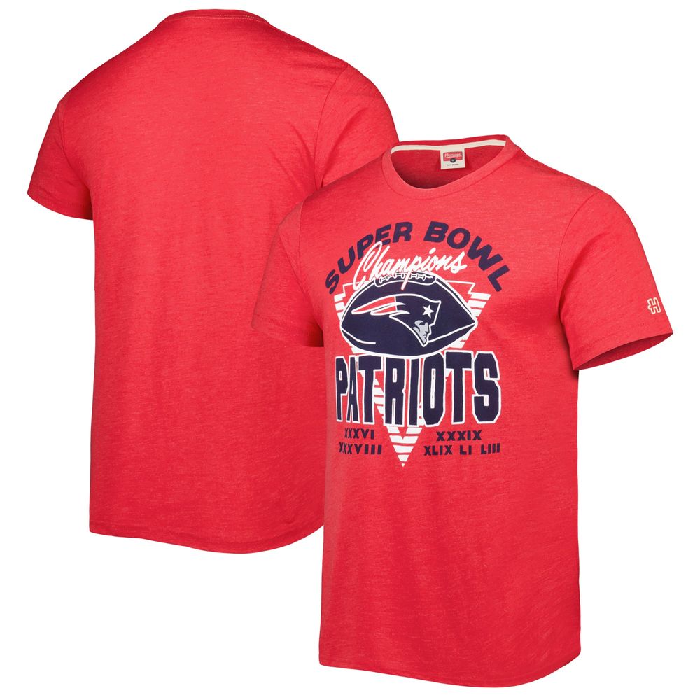 Men's Homage Red New England Patriots Super Bowl Classics Tri-Blend T-Shirt