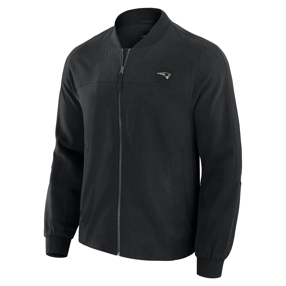 Men's J. Palmer Black New England Patriots Lightweight Cover-4 Tri-Blend Full-Zip Jacket