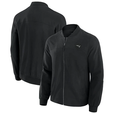 Men's J. Palmer Black New England Patriots Lightweight Cover-4 Tri-Blend Full-Zip Jacket