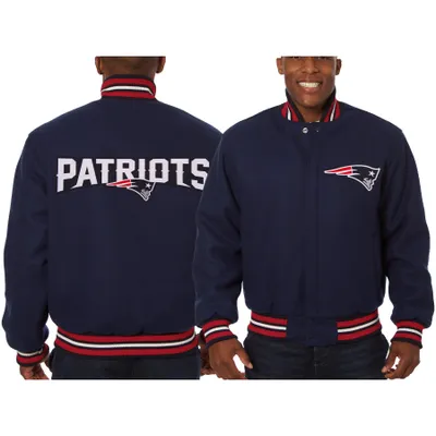 New England Patriots JH Design Embroidered Wool Jacket - Navy