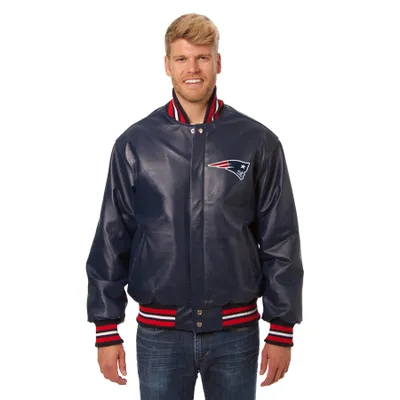 New England Patriots JH Design Leather Jacket - Navy