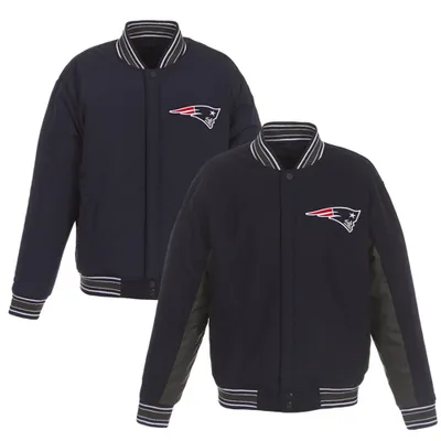 New England Patriots JH Design Wool Reversible Full-Snap Jacket - Navy