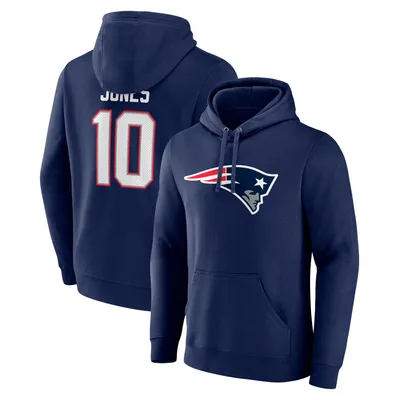 Women's Fanatics Branded Mac Jones Navy New England Patriots Player Icon  Name & Number V-Neck Pullover Hoodie